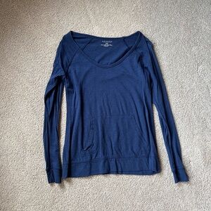Sonoma Blue Scoop Neck Sweatshirt T Shirt w/Pocket Size XS
